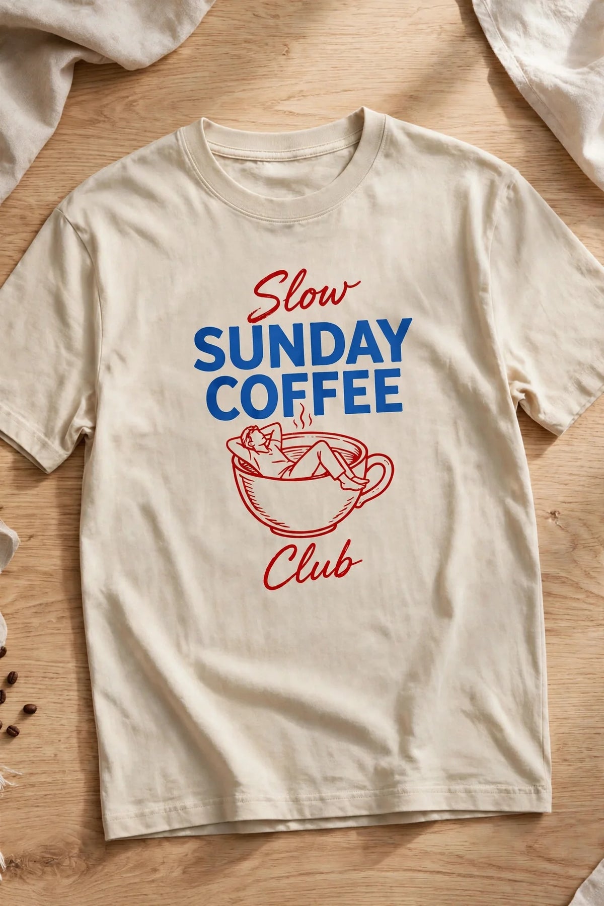 Pineberry Slow Sunday Coffee Club Oversized Tee