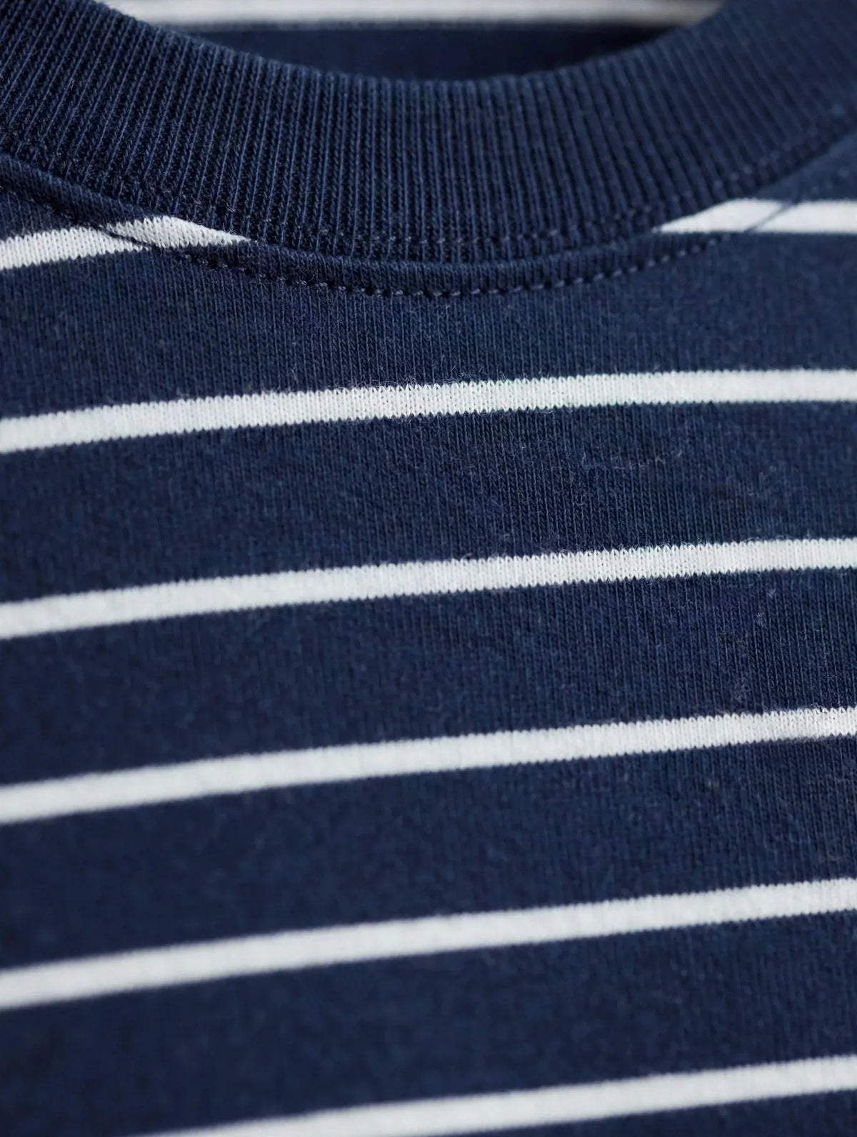 Men Navy Striped T-Shirt