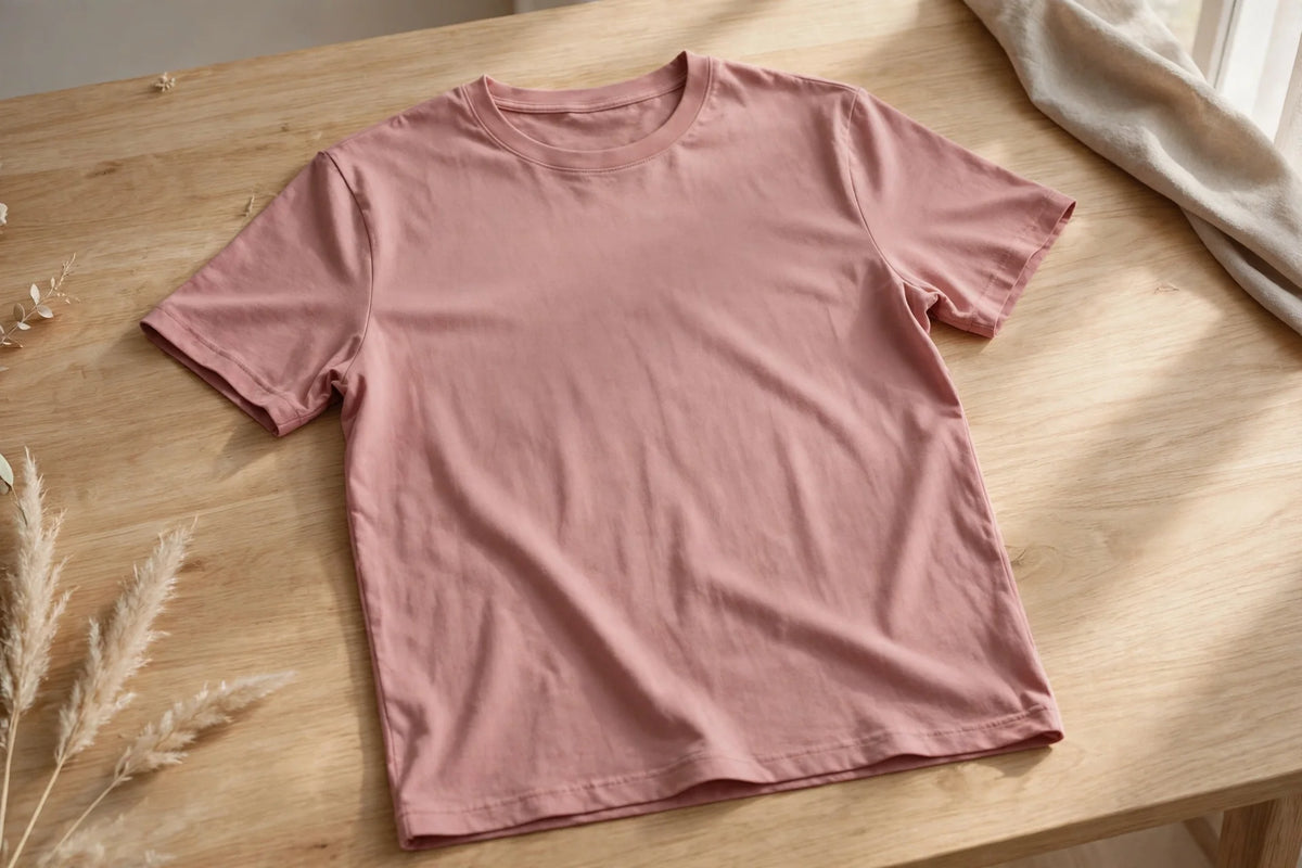 Men Dusty Rose Solid T-Shirt