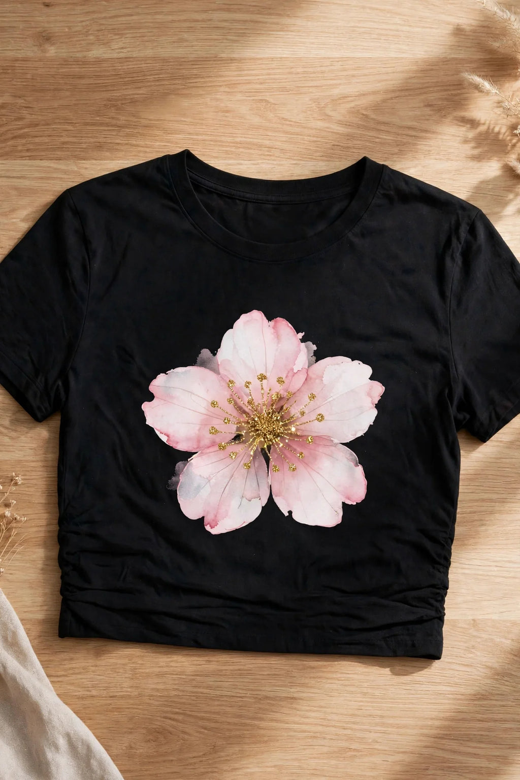 Pineberry Pink Flower Crop Top