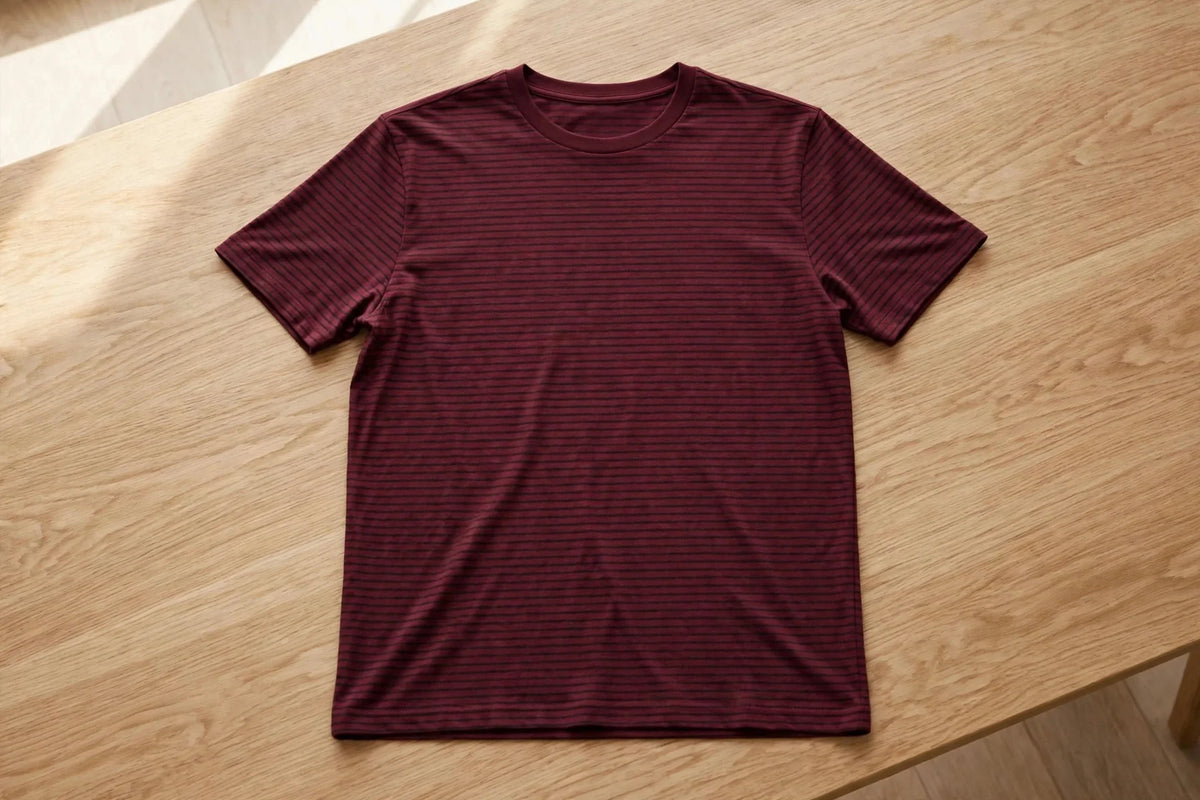 Men Maroon Striped T-Shirt