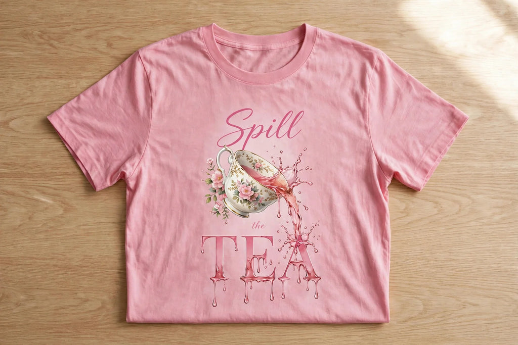 Pineberry Spill the Tea Half Sleeve Tee