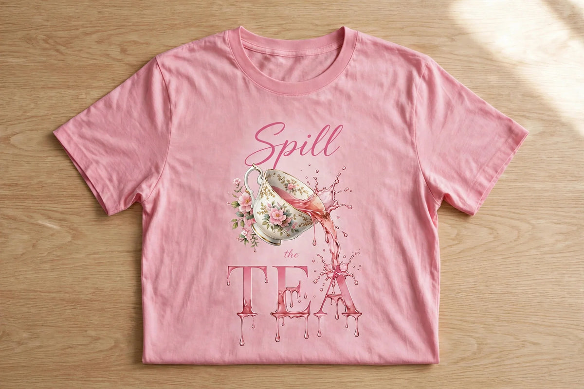 Pineberry Spill the Tea Half Sleeve Tee