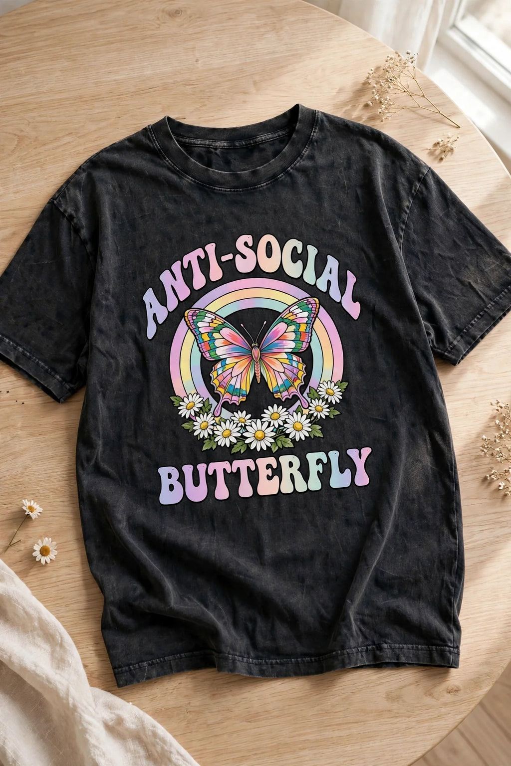 Pineberry Anti-Social Butterfly Oversized Tee
