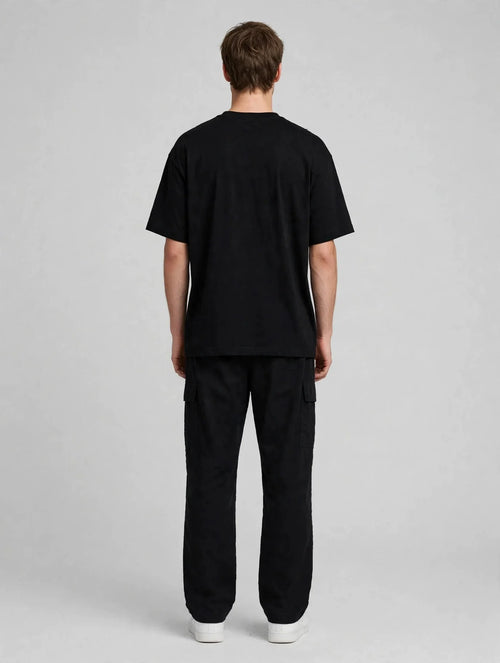 Men Black Tiger Graphic Oversized T-Shirt