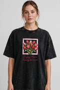 Pineberry Tulips Oversized Tee