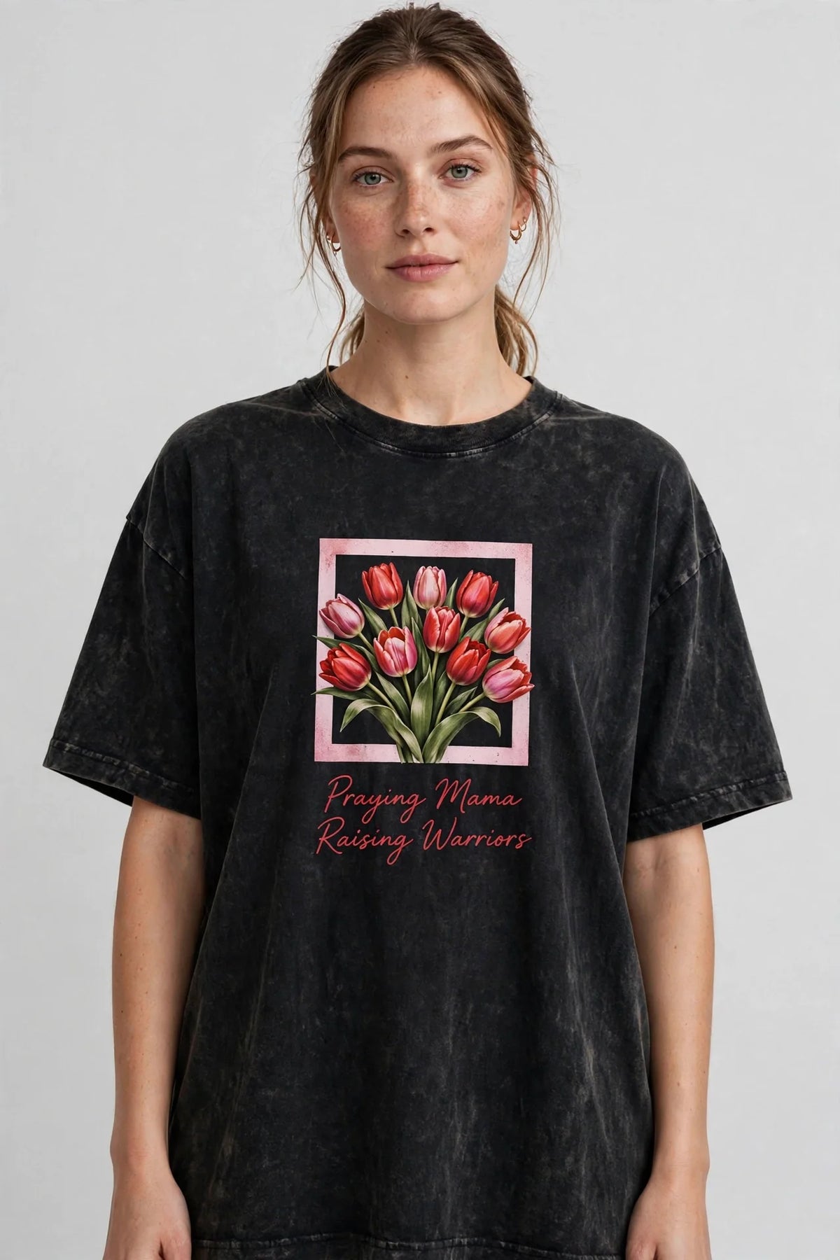 Pineberry Tulips Oversized Tee