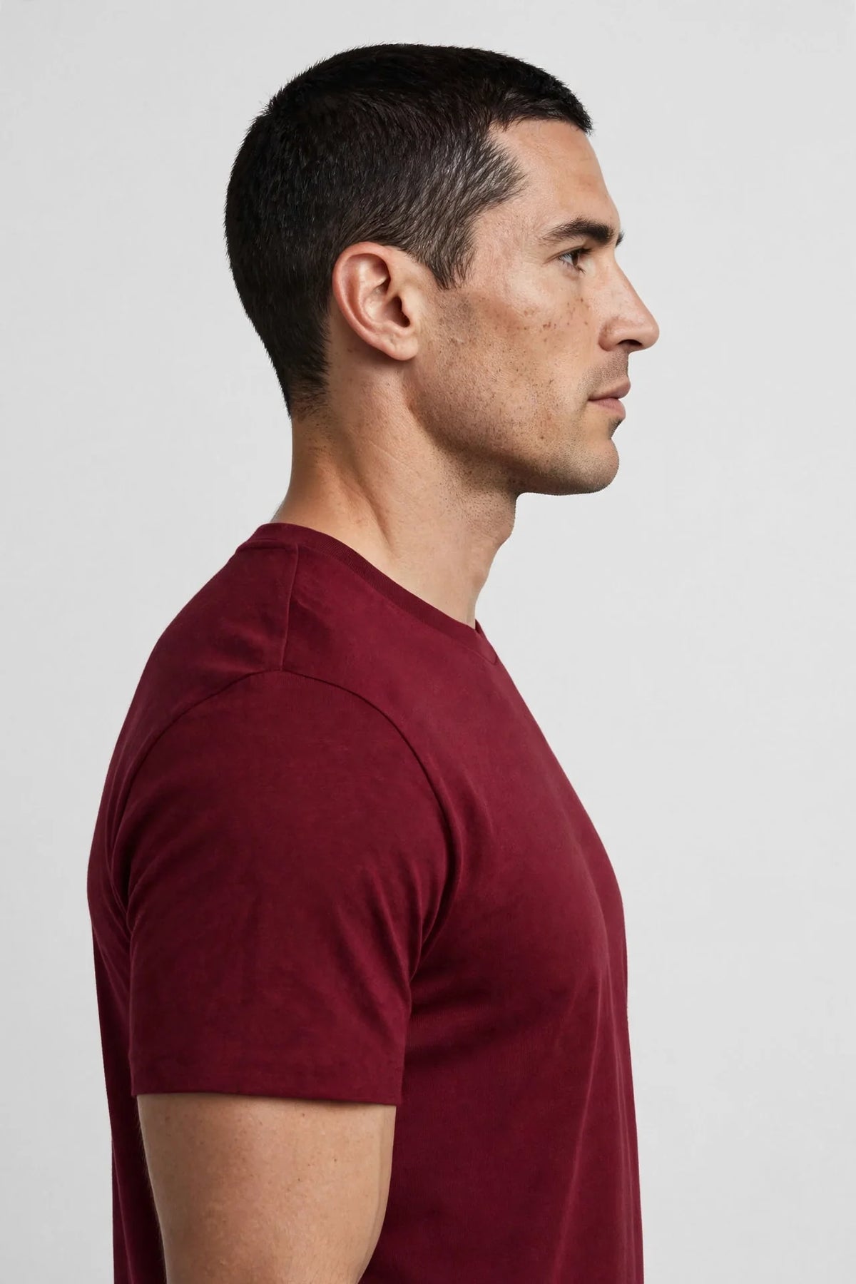 Men Wine Red Solid T-Shirt