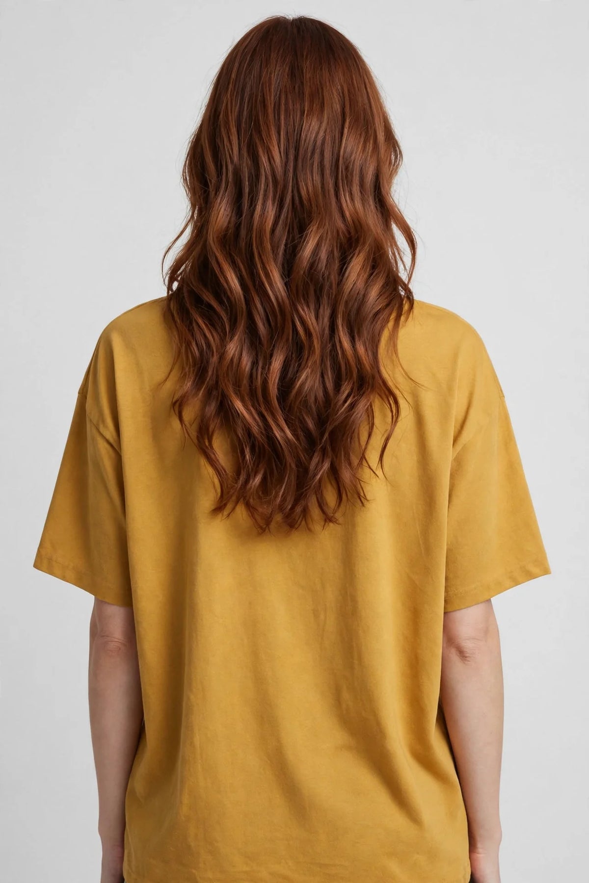 Women Mustard Plain Oversized T-Shirt