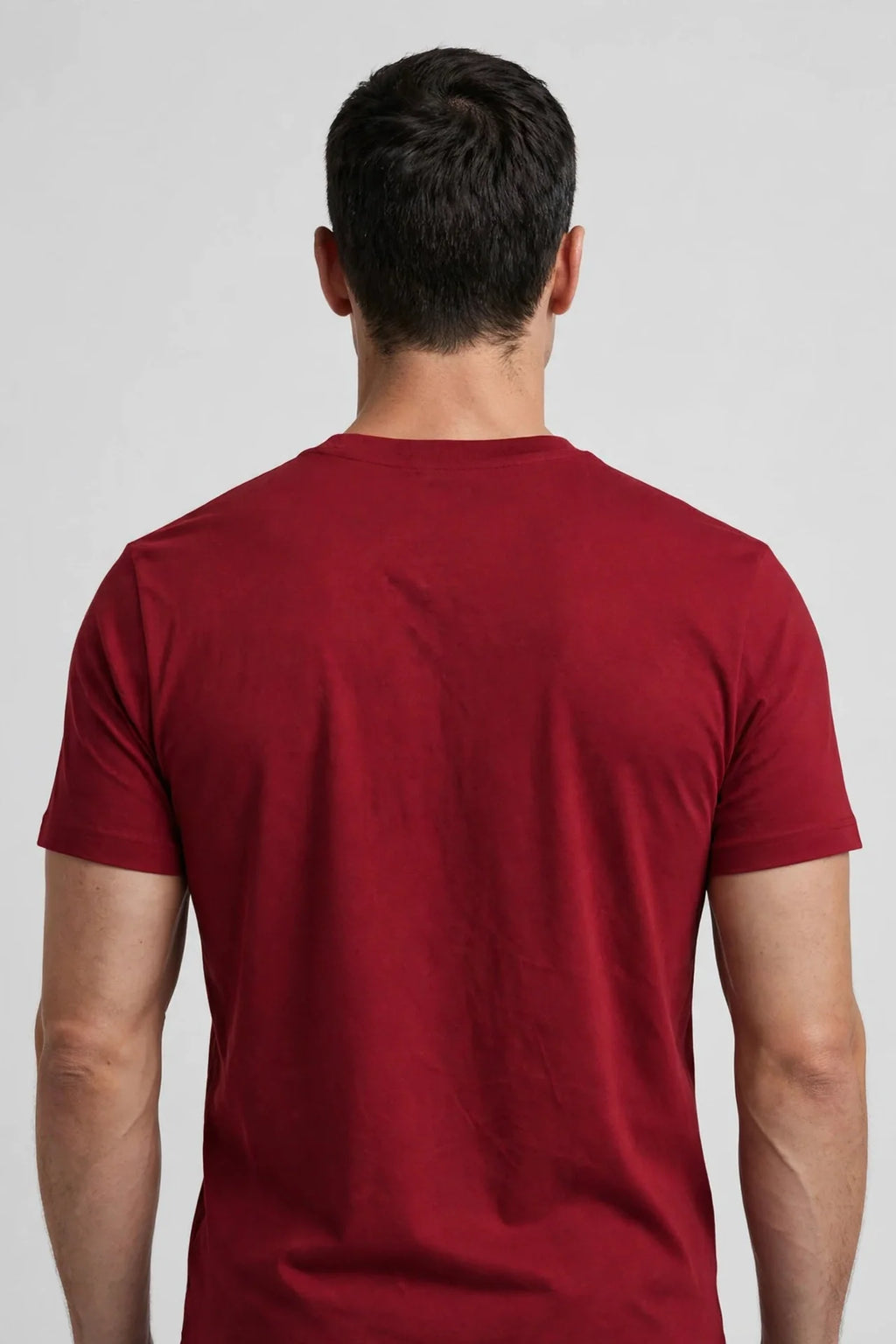 Men Wine Red Solid T-Shirt