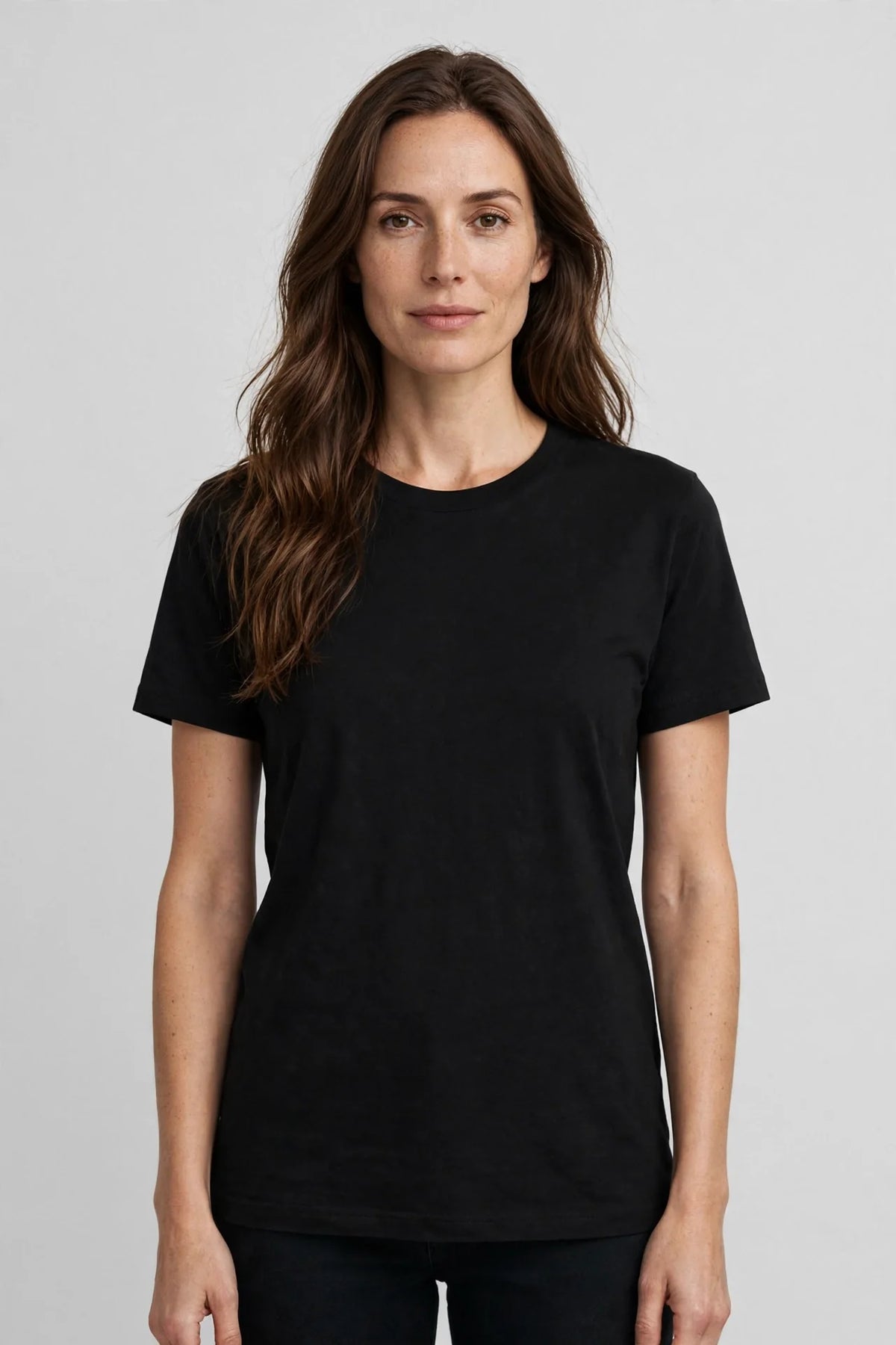 Women Black Solid T-Shirt