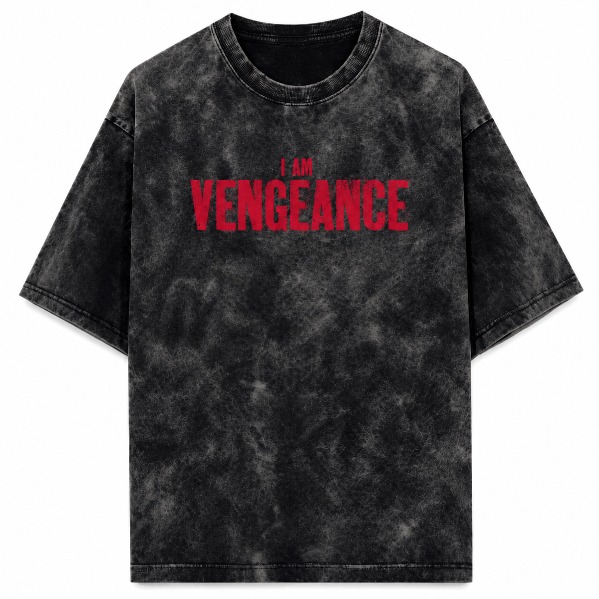 Vengeance Acid Washed Oversized Tee – 200 GSM – front view